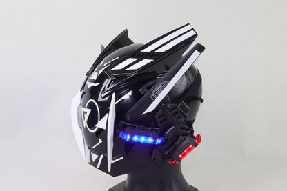 XpopArtCraft Custom White Full Face Glowing Cyberpunk Mask