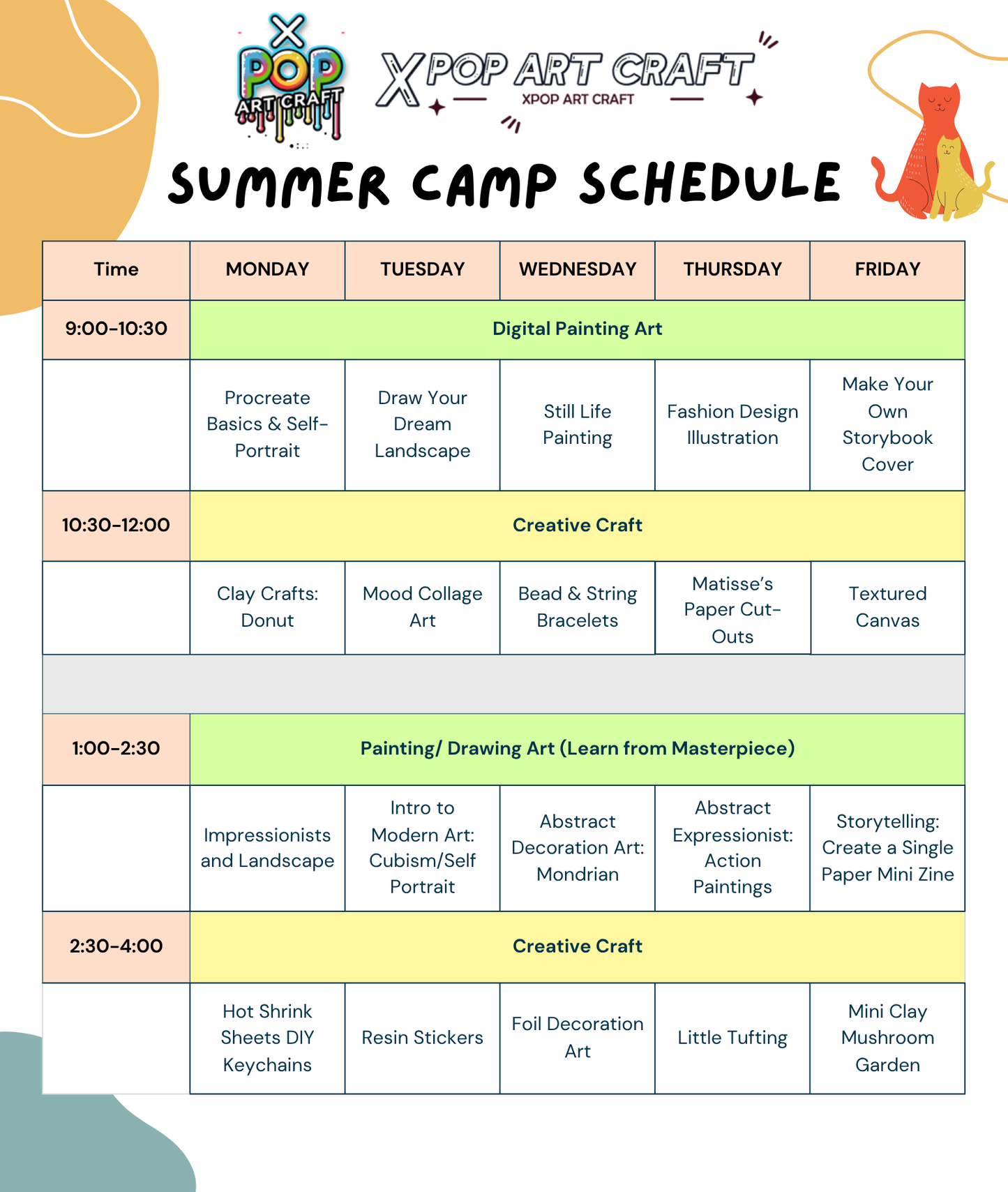 SUMMER ART CAMP!