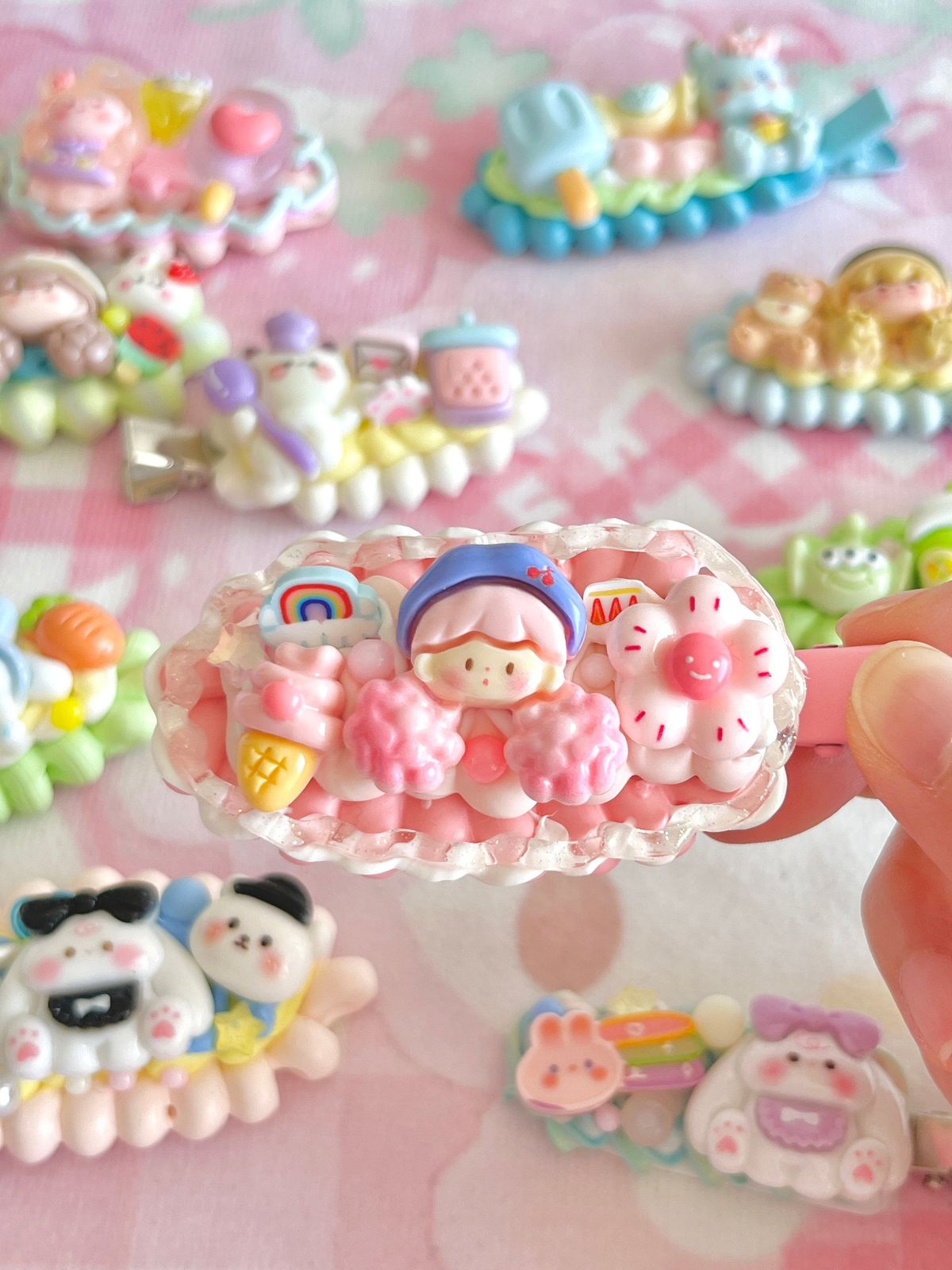 Decoden cream glue kawaii hair clip craft at XPOP Art Craft Lisle IL